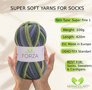 FORZA 2505 WOOL SOCK YARN 100g 420m