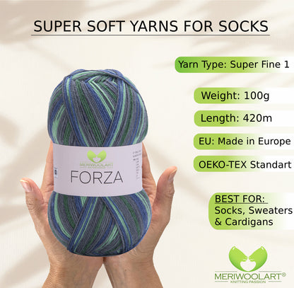 FORZA 2506 WOOL SOCK YARN 100g 420m