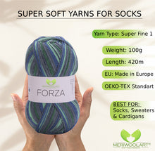 Load image into Gallery viewer, FORZA 2506 WOOL SOCK YARN 100g 420m
