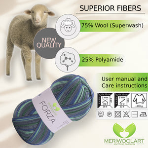 FORZA 2506 WOOL SOCK YARN 100g 420m