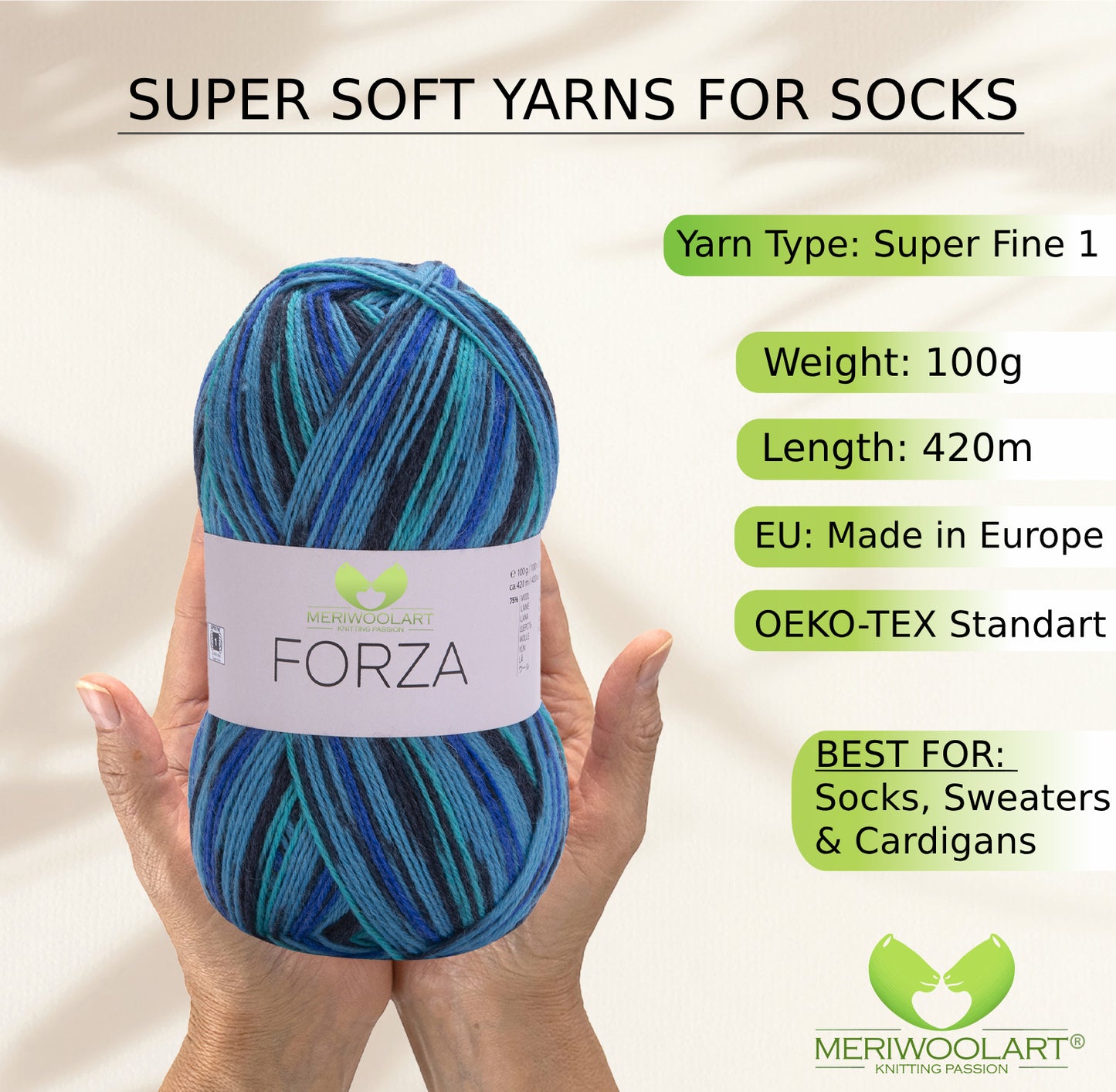 FORZA 2507 WOOL SOCK YARN 100g 420m