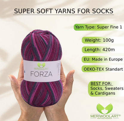 FORZA 2508 WOOL SOCK YARN 100g 420m