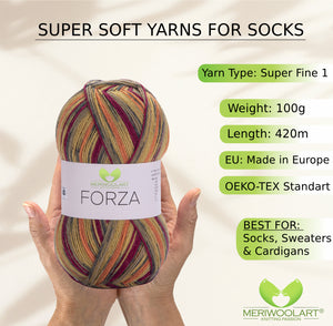 FORZA 2509 WOOL SOCK YARN 100g 420m