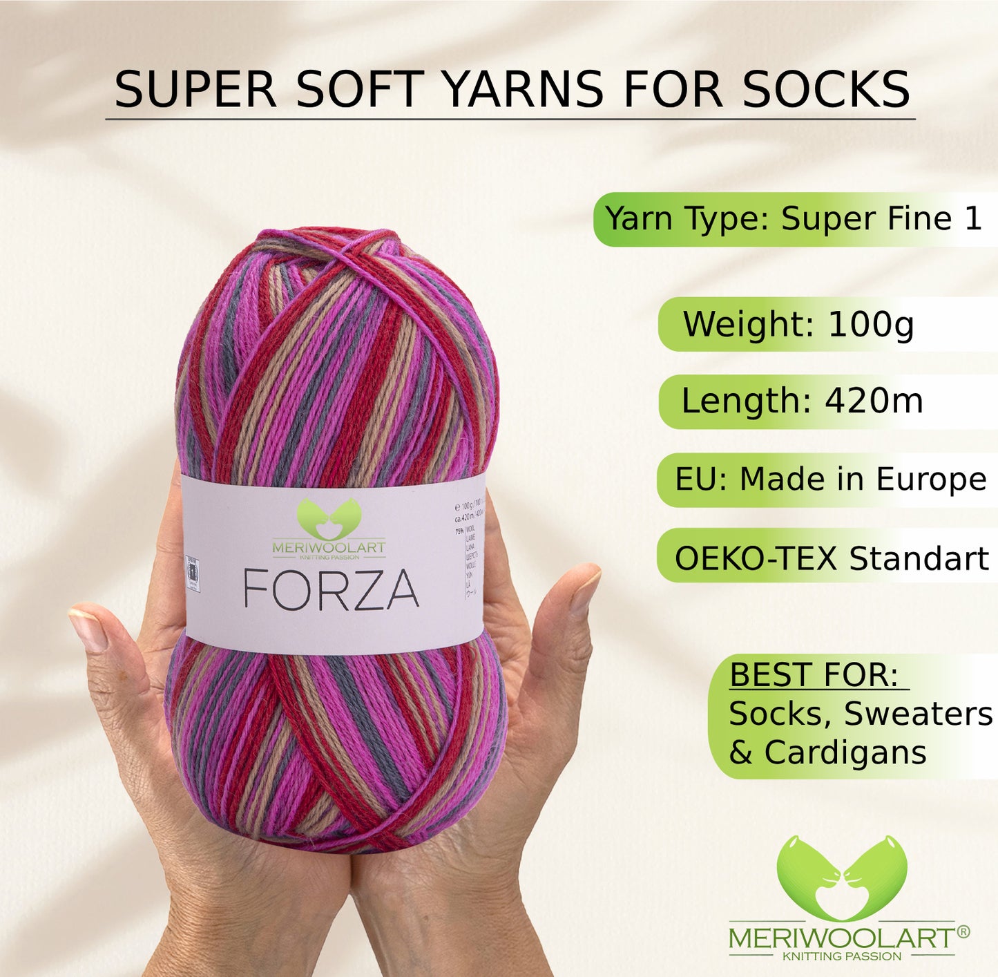 FORZA 2510 WOOL SOCK YARN 100g 420m