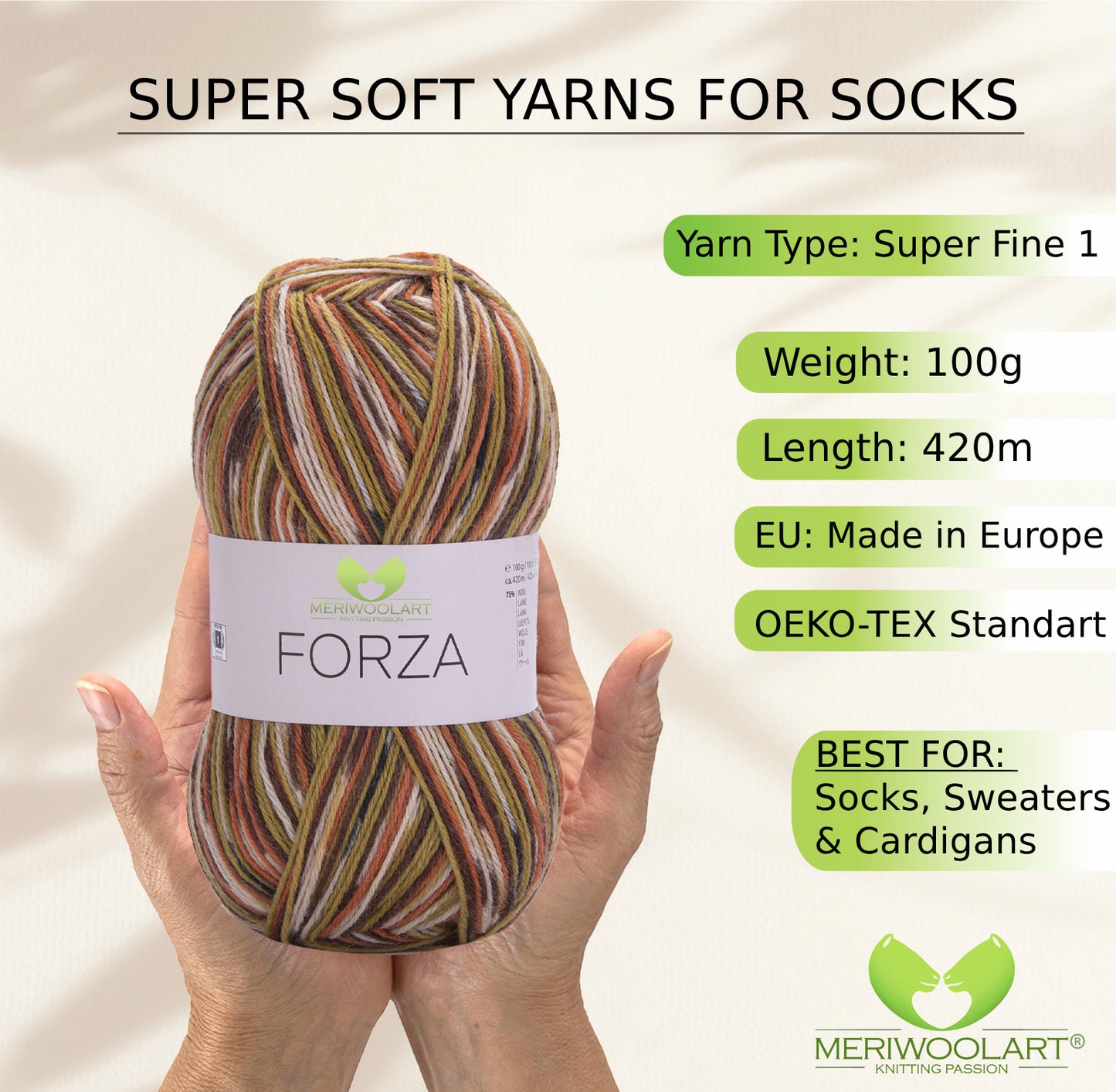 FORZA 2511 WOOL SOCK YARN 100g 420