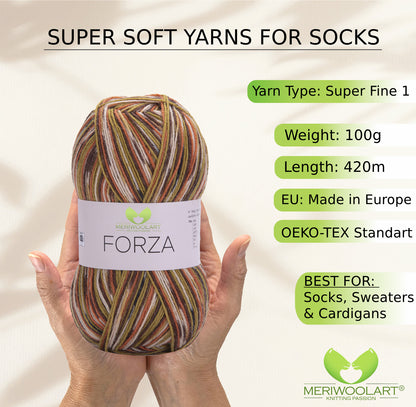 FORZA 2511 WOOL SOCK YARN 100g 420