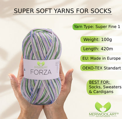 FORZA 2512 WOOL SOCK YARN 100g 420