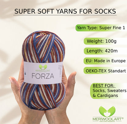 FORZA 2515 WOOL SOCK YARN 100g 420