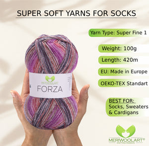 FORZA 2601 WOOL SOCK YARN 100g 420