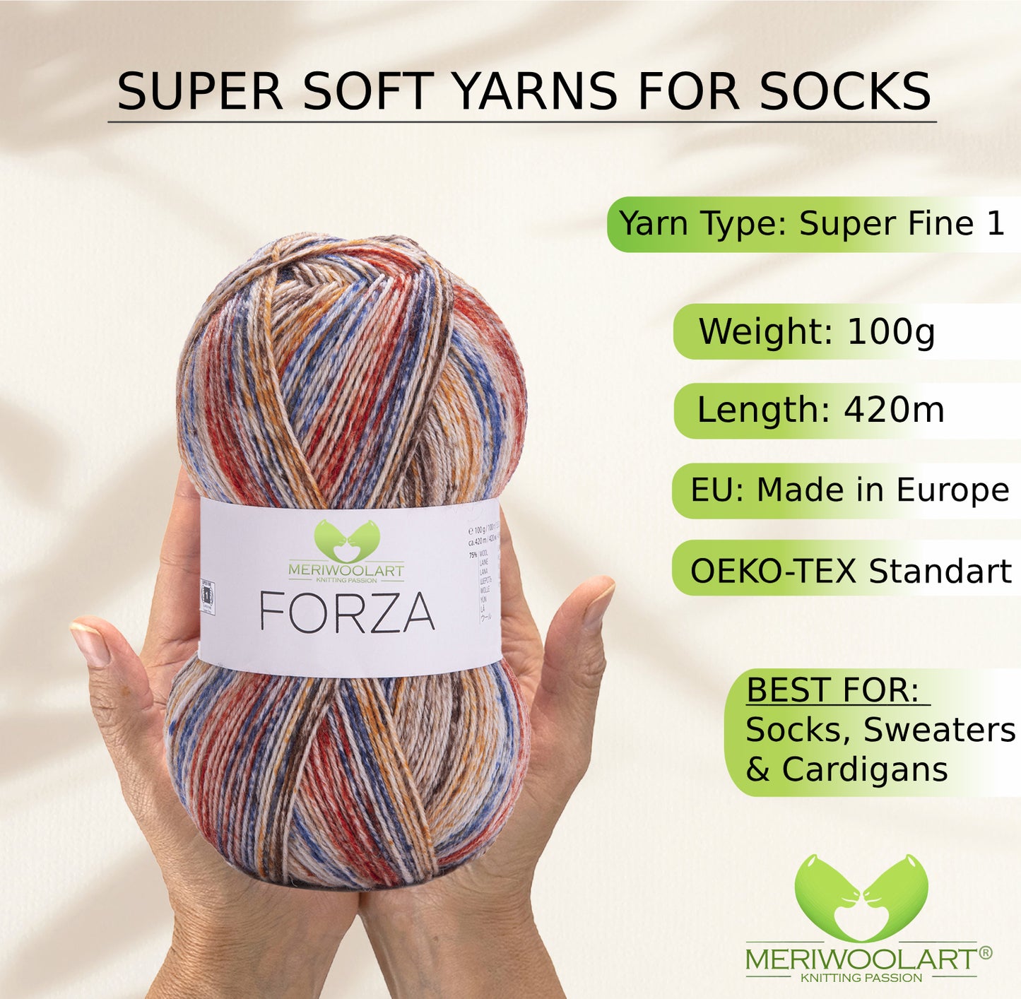 FORZA 2602 WOOL SOCK YARN 100g 420