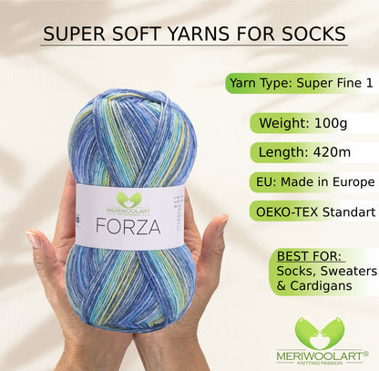 FORZA 2603 WOOL SOCK YARN 100g 420