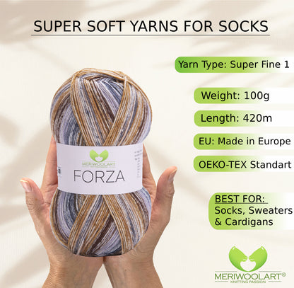 FORZA 2605 WOOL SOCK YARN 100g 420