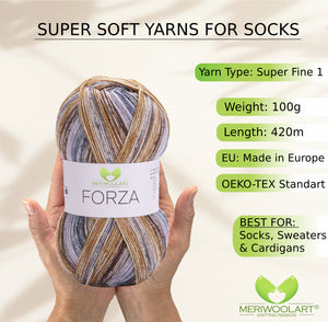 FORZA 2605 WOOL SOCK YARN 100g 420