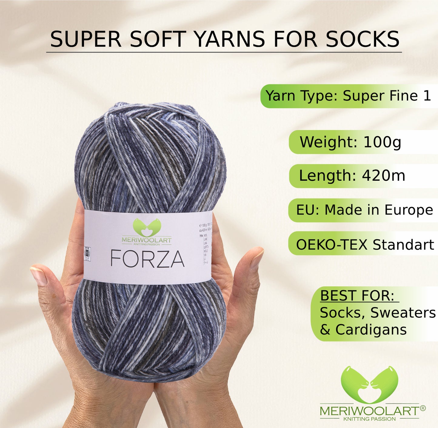 FORZA 2606 WOOL SOCK YARN 100g 420