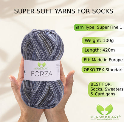 FORZA 2606 WOOL SOCK YARN 100g 420