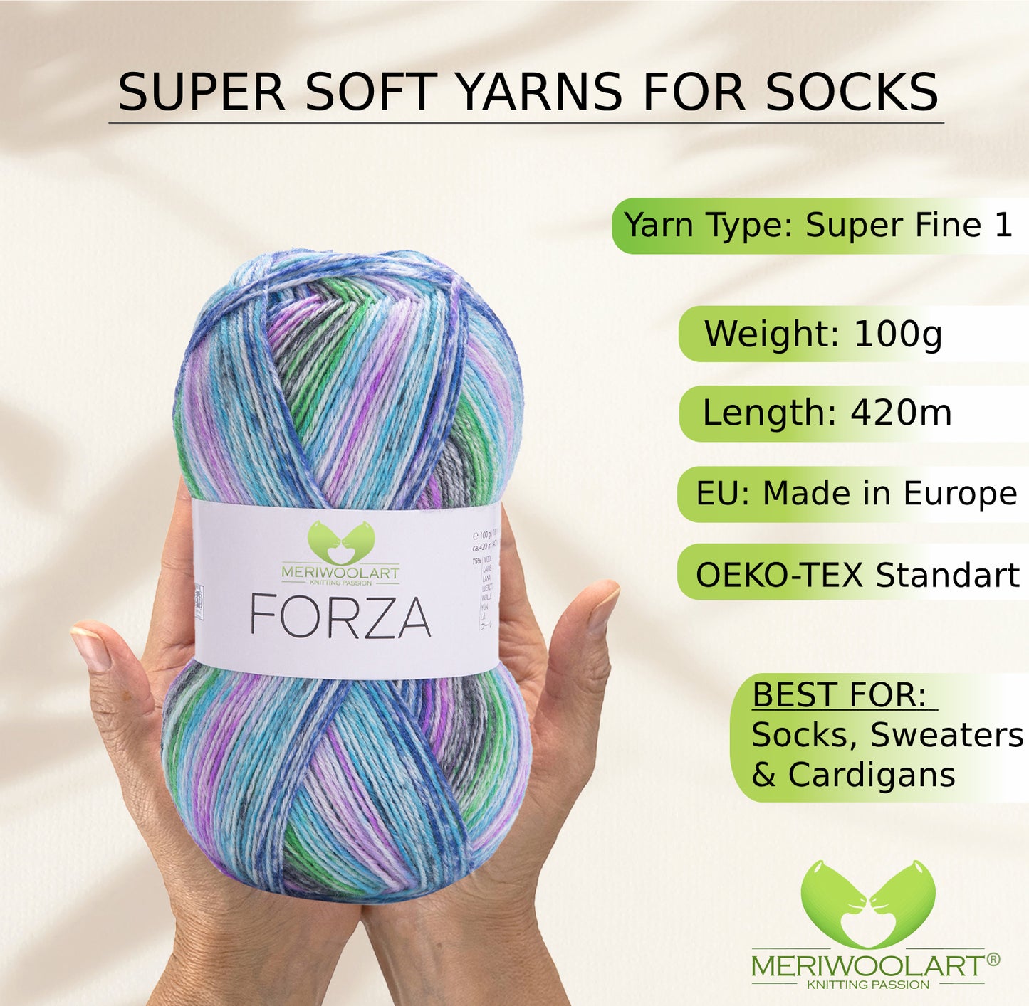 FORZA 2607 WOOL SOCK YARN 100g 420