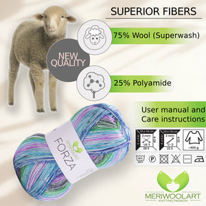 FORZA 2607 WOOL SOCK YARN 100g 420