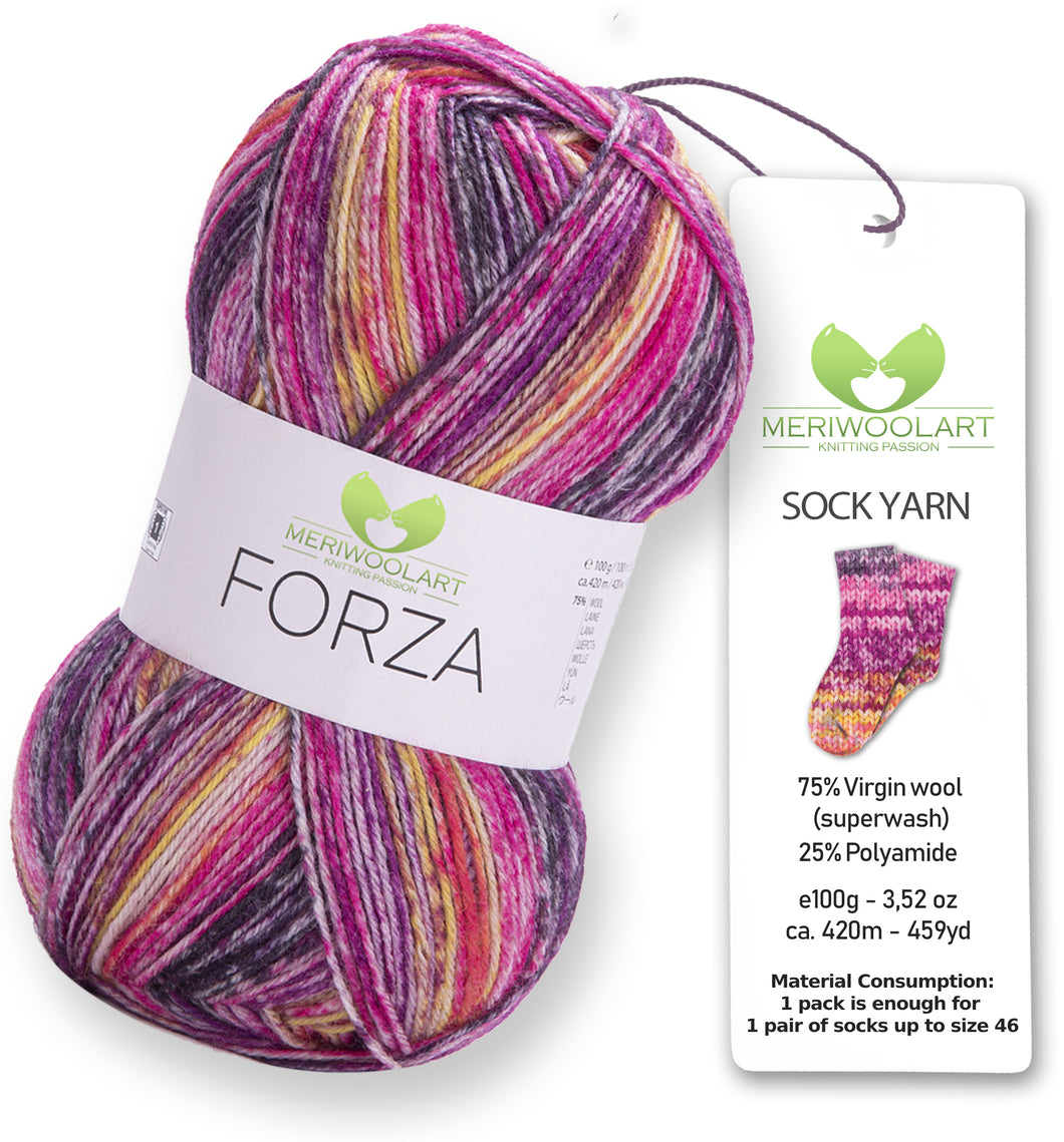 FORZA 2608 WOOL SOCK YARN 100g 420