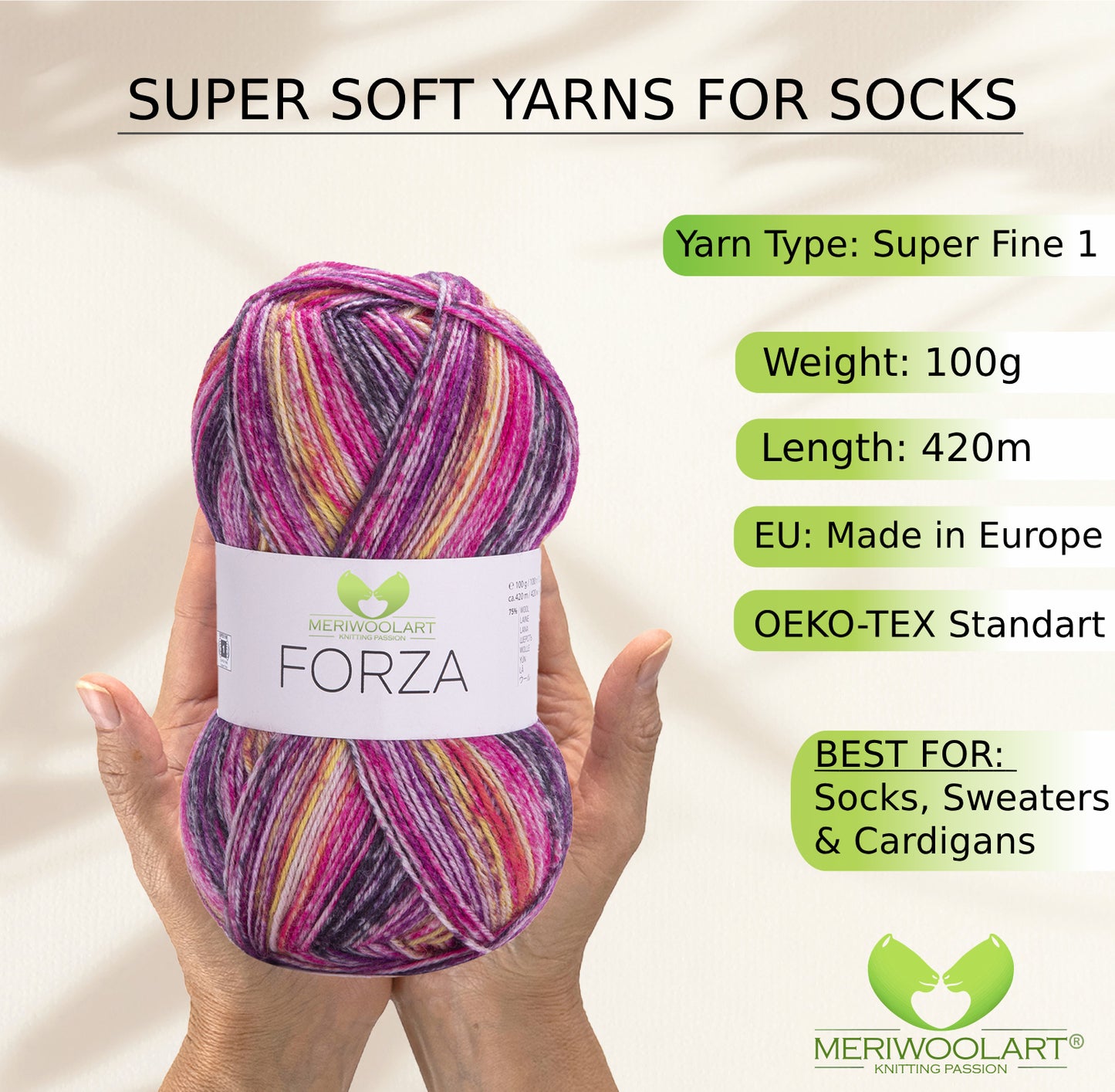 FORZA 2608 WOOL SOCK YARN 100g 420