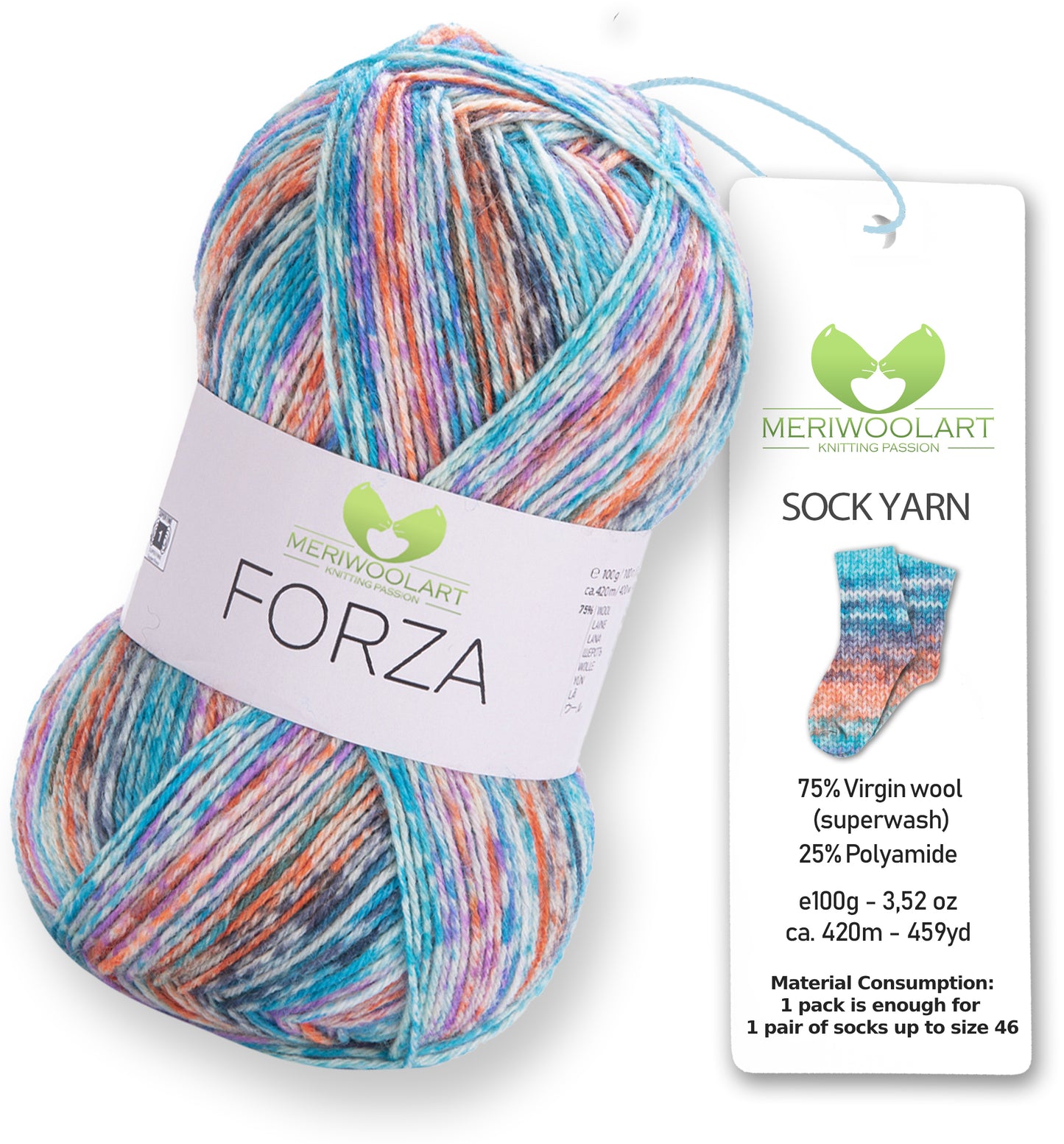 FORZA 2610 WOOL SOCK YARN 100g 420