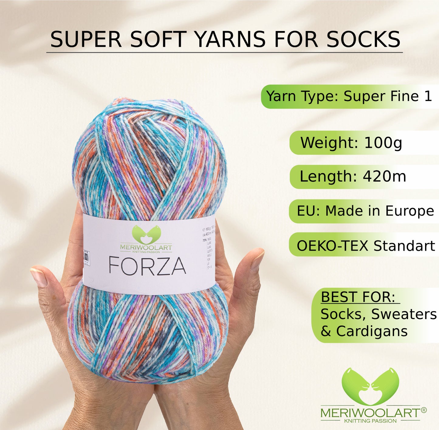 FORZA 2610 WOOL SOCK YARN 100g 420