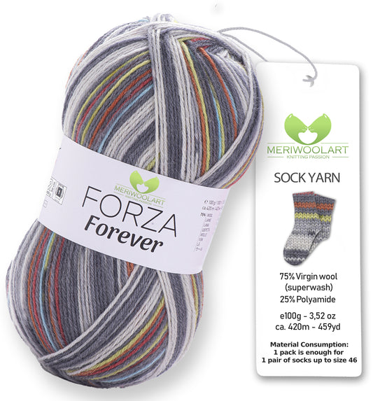 FORZA FOREVER 2701 WOOL SOCK YARN 100g 420
