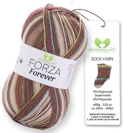 FORZA FOREVER 2703 WOOL SOCK YARN 100g 420