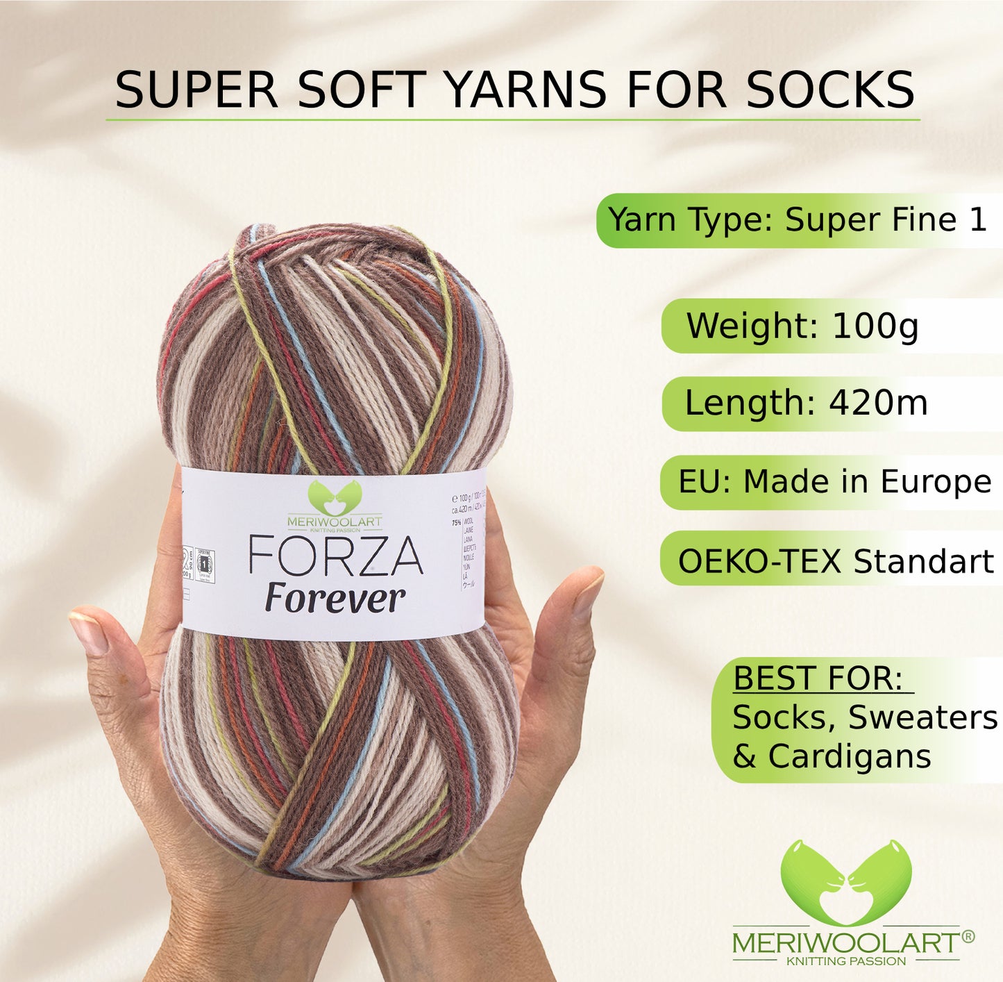 FORZA FOREVER 2703 WOOL SOCK YARN 100g 420