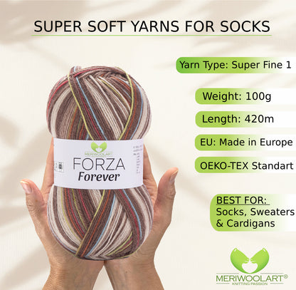 FORZA FOREVER 2703 WOOL SOCK YARN 100g 420