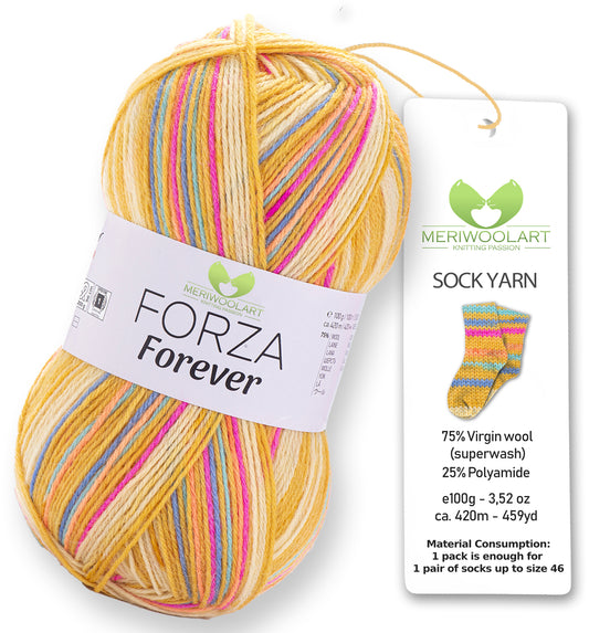 FORZA FOREVER 2704 WOOL SOCK YARN 100g 420