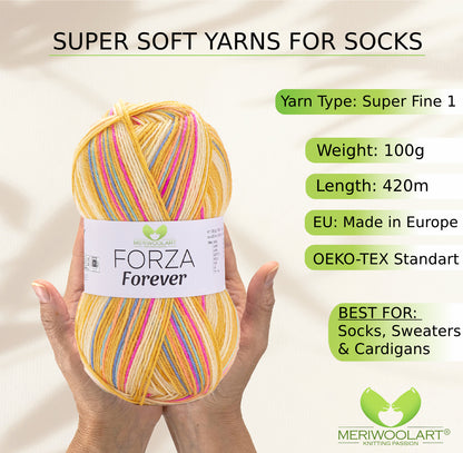 FORZA FOREVER 2704 WOOL SOCK YARN 100g 420