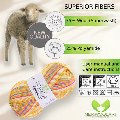 FORZA FOREVER 2704 WOOL SOCK YARN 100g 420