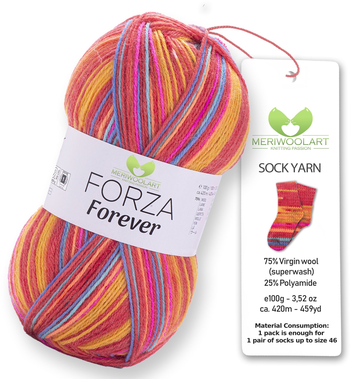 FORZA FOREVER 2705 WOOL SOCK YARN 100g 420