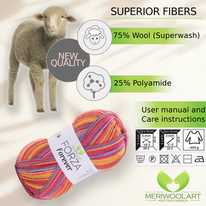 FORZA FOREVER 2705 WOOL SOCK YARN 100g 420