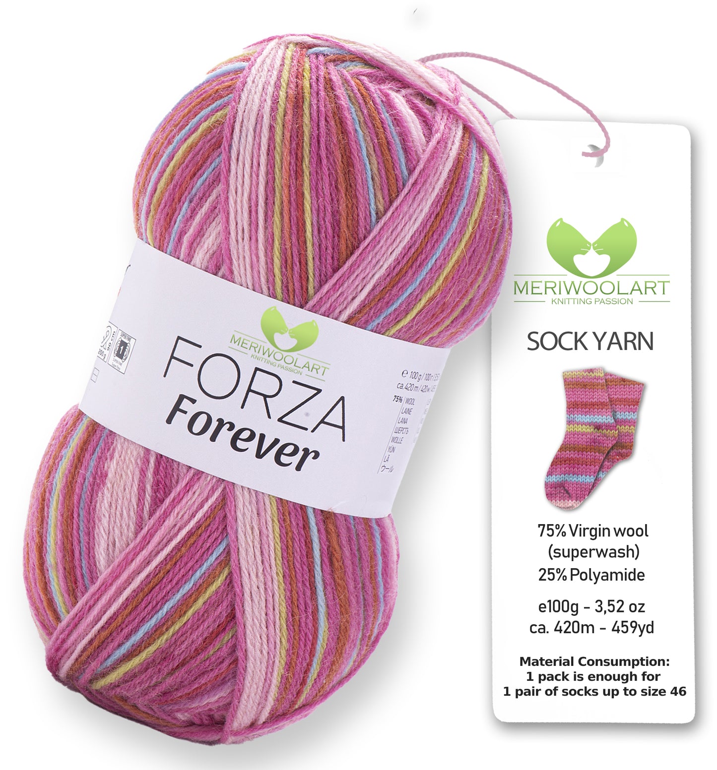 FORZA FOREVER 2706 WOOL SOCK YARN 100g 420