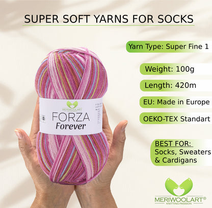 FORZA FOREVER 2706 WOOL SOCK YARN 100g 420