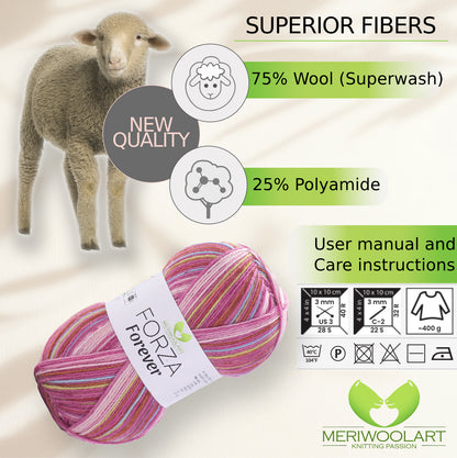 FORZA FOREVER 2706 WOOL SOCK YARN 100g 420
