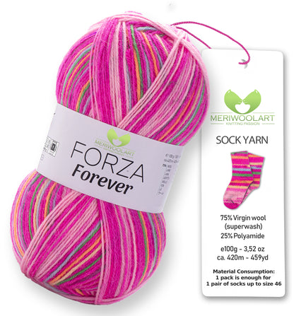 FORZA FOREVER 2707 WOOL SOCK YARN 100g 420