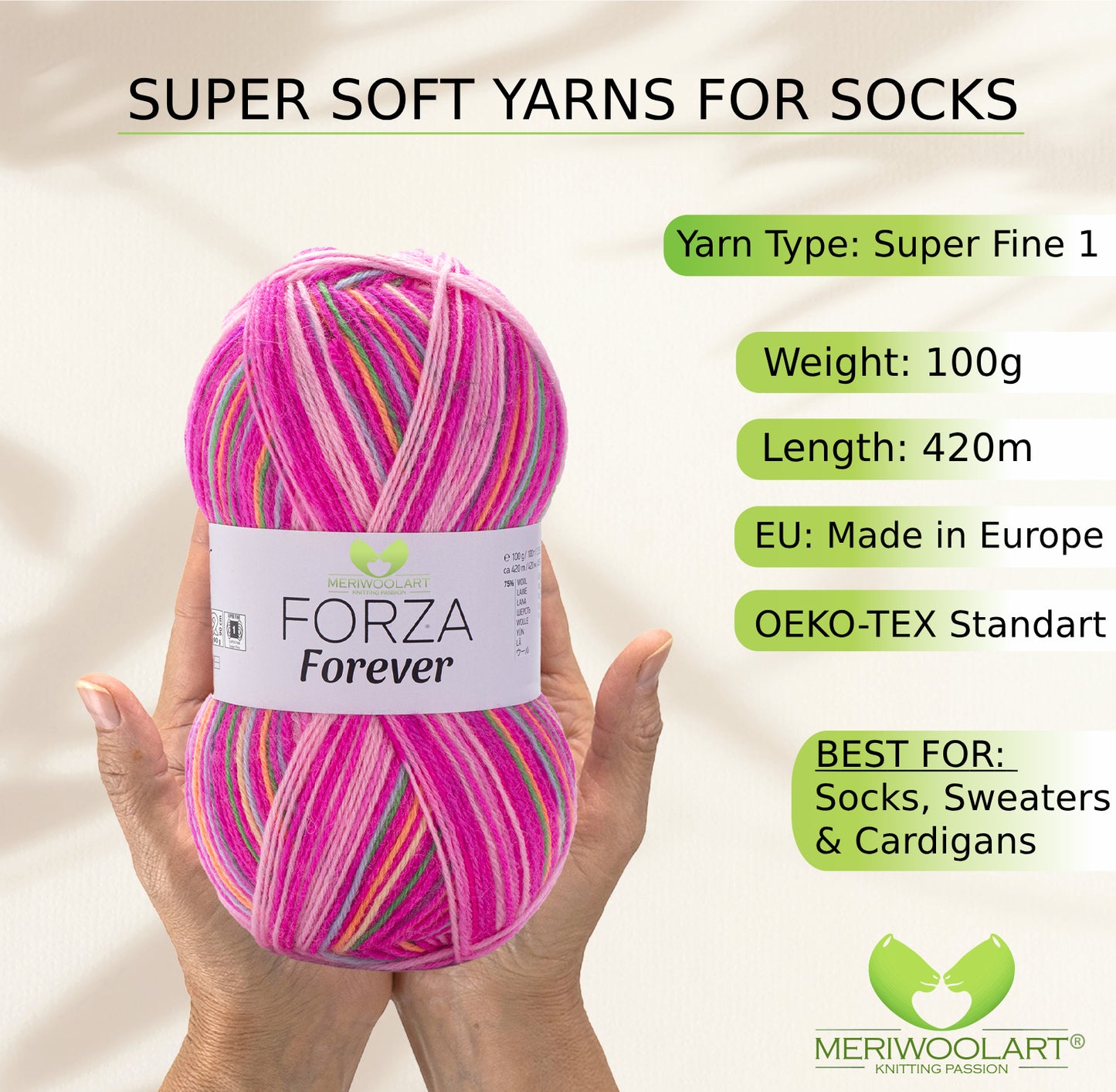 FORZA FOREVER 2707 WOOL SOCK YARN 100g 420