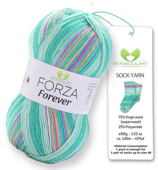 FIL À CHAUSSETTES EN LAINE FORZA 2611 100 g 420