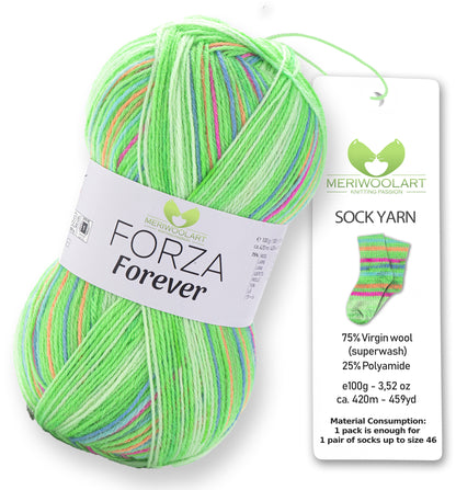 FORZA FOREVER 2709 WOOL SOCK YARN 100g 420