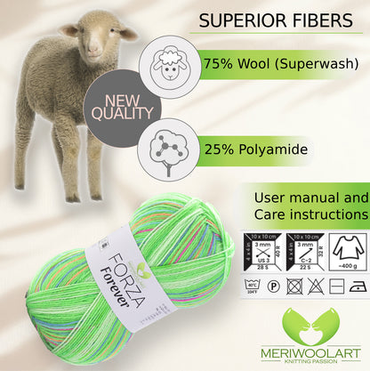 FORZA FOREVER 2709 WOOL SOCK YARN 100g 420