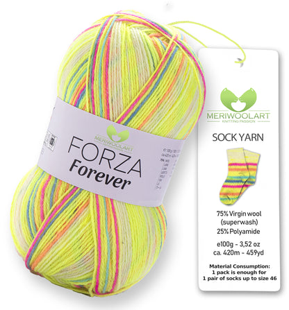 FIL À CHAUSSETTES EN LAINE FORZA 2611 100 g 420