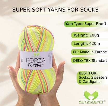 FIL À CHAUSSETTES EN LAINE FORZA 2611 100 g 420