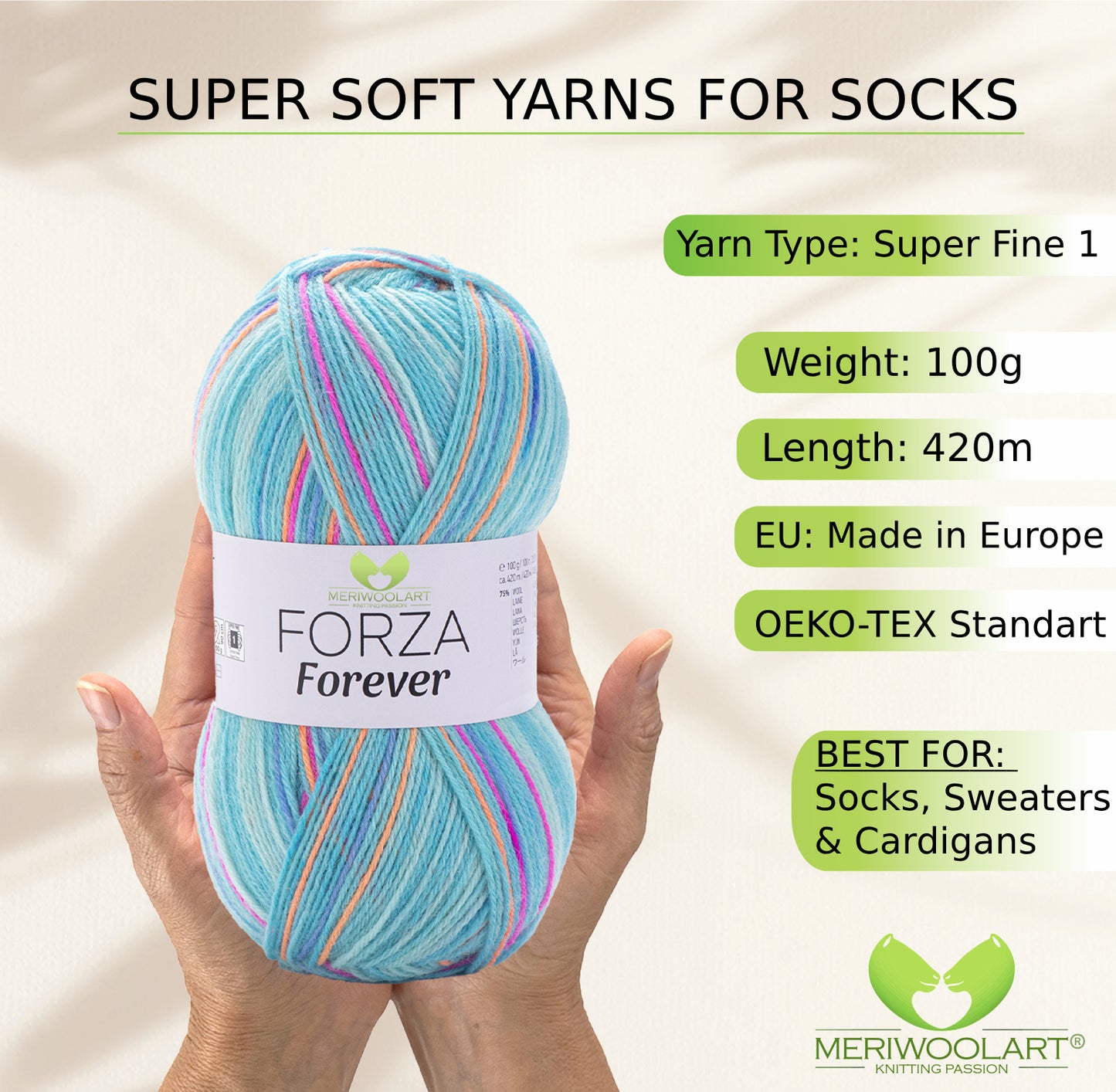 FORZA FOREVER 2711 WOOL SOCK YARN 100g 420