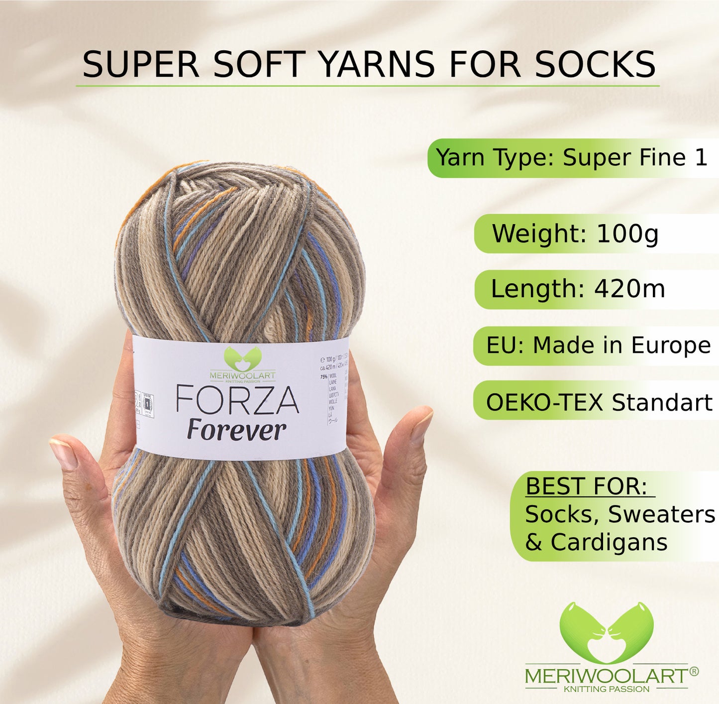 FORZA FOREVER 2715 WOOL SOCK YARN 100g 420