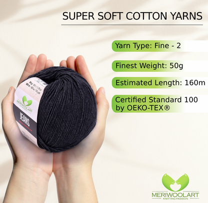 JEANS Graphite Cotton YARN 50g 160m