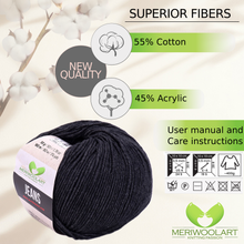 Carica l'immagine nella galleria, JEANS Graphite Cotton YARN 50g 160m
