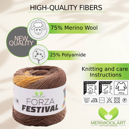 FORZA FESTIVAL 2901 WOOL YARN 100g 420