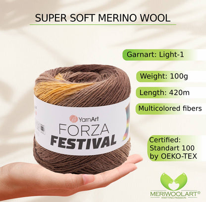 FORZA FESTIVAL 2901 WOOL YARN 100g 420